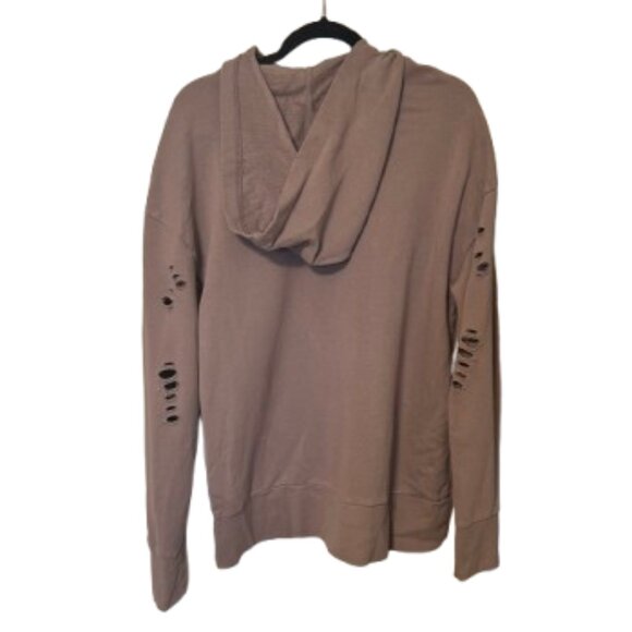 Topshop Distressed Mauve/Dusty Rose Hoodie/Sweatshirt Size 8 - Picture 2 of 5